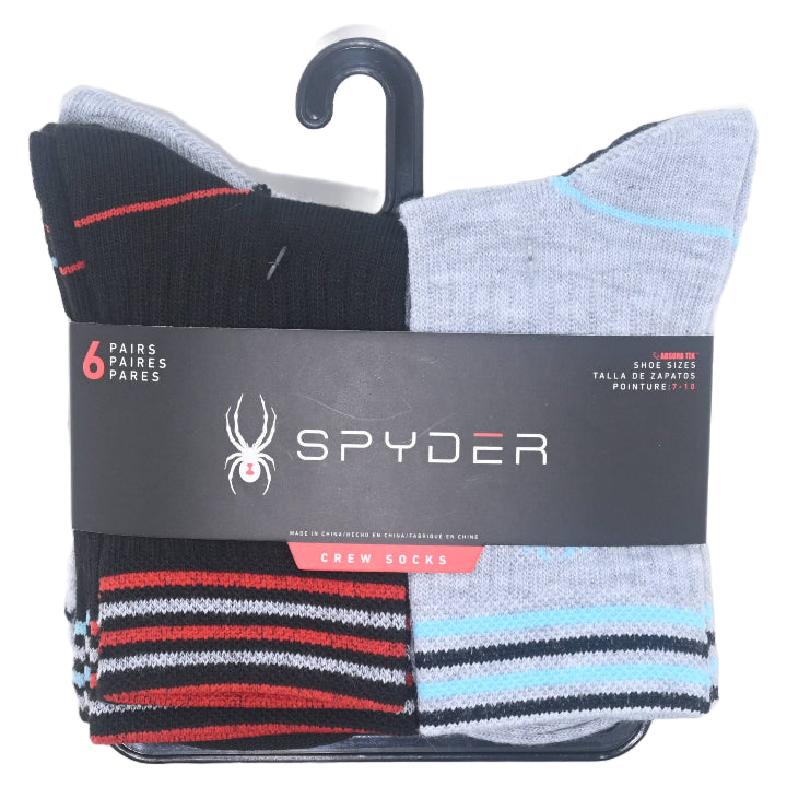 6pk 4-6 SPYDER STRIPED WELT SOCKS C/P 60