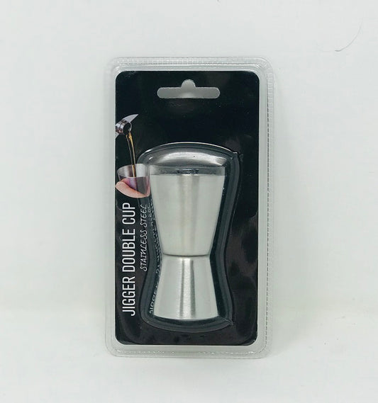 JIGGER, DOUBLE CUP SILVER S. STEEL C/P 24
