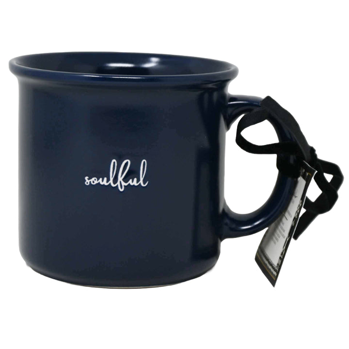 Camper Mug with Debossed "Soulful." Nicole Miller C/P 36