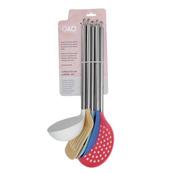 5pc NYLON MULTICOLOR UTENSIL SET C/P 48