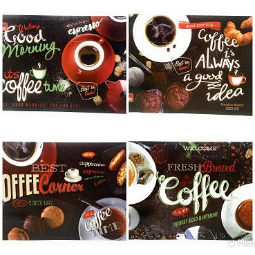 11" X 17" COFFEE DESIGN PRINT PP PLACEMAT C/P 240