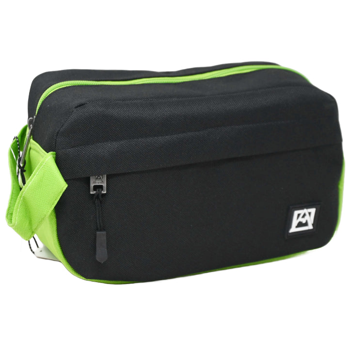 *OUTSIDE OF CA* AVALANCHE MEN BLACK TOILETRY BAG W/GREEN HANDLE C/P 30