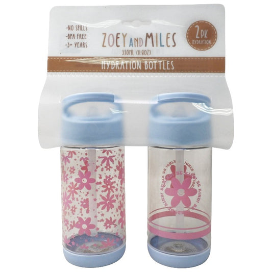 Kids 2pk Flowers Bottle C/P 12 Zoey & Miles