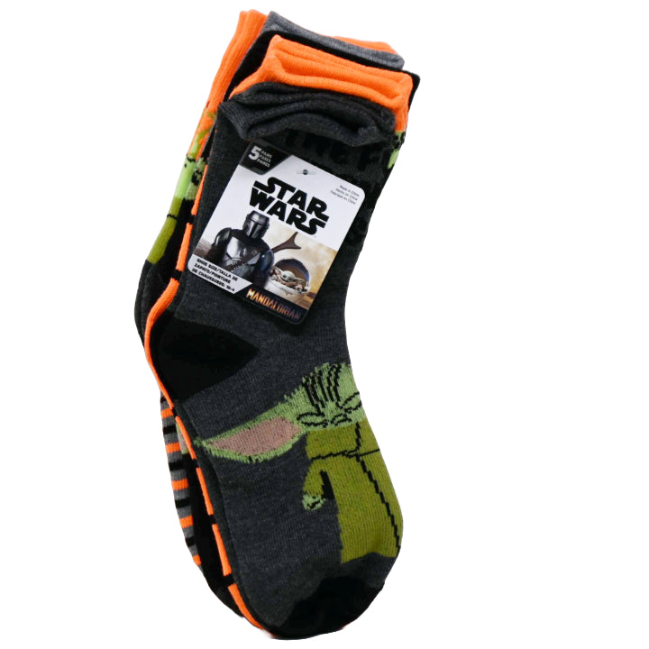 5pk BOYS THE MANDALORIAN HALLOWEEN SOCKS ASST SIZE 4-6 & 6-8 C/P 60