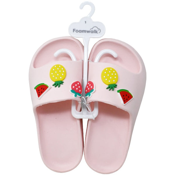 Girls Blush Eva Platform Slides C/P 12 BEBE