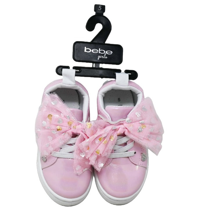 TODDLER PINK GIRLS SNEAKER wTULLED BOW BEBE 6-ASST SIZE C/P 18
