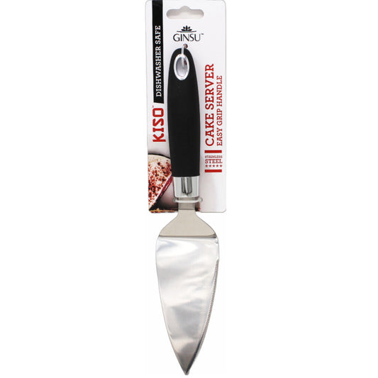 GINSU CAKE SERVER WITH BLACK EMBOSSED HANDLE C/P 48