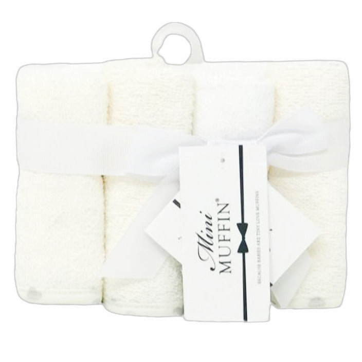 4 Pack WashCloths Ivory & White C/P 36