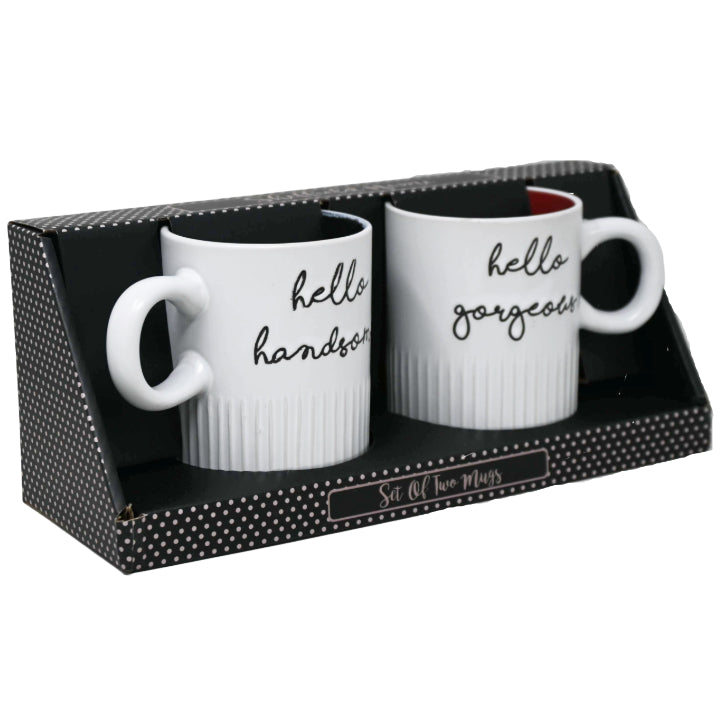 2pk 20oz HELLO HANDSOME GORGEOUS MUG SET C/P 12