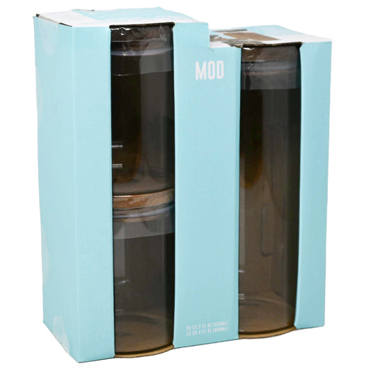 3pk WHITE GLASS STORAGE JARS (2pc 450ml, 1pc 900ml) C/P 12