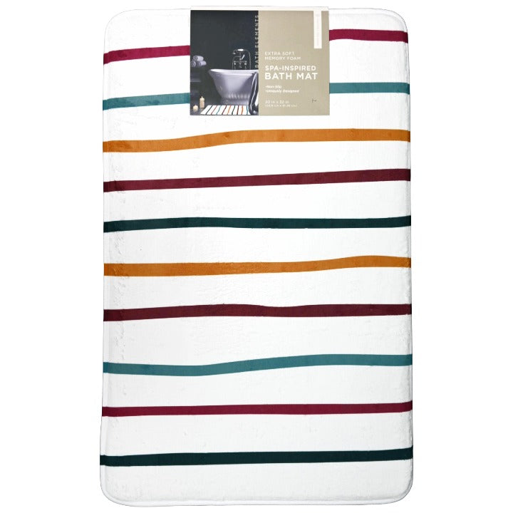 20X32" MULTICOLOR MICROFIBER PRINTED FOAM BATHMAT BATH ELEMENTS C/P 20