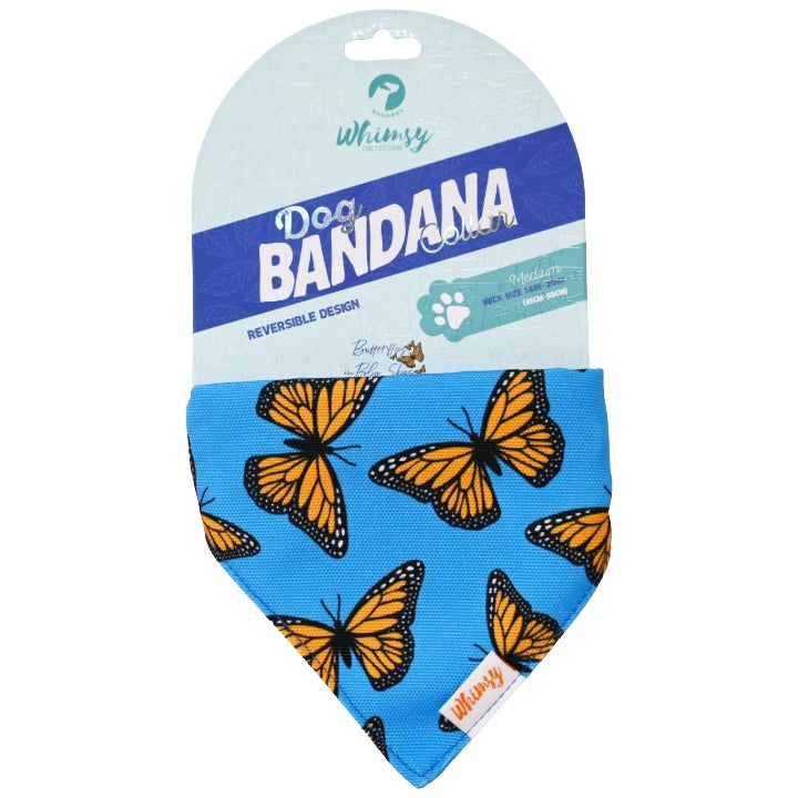 DOG BANDANA COLLAR REVERSIBLE BUTTE ORANGE/BLUE C/P 48
