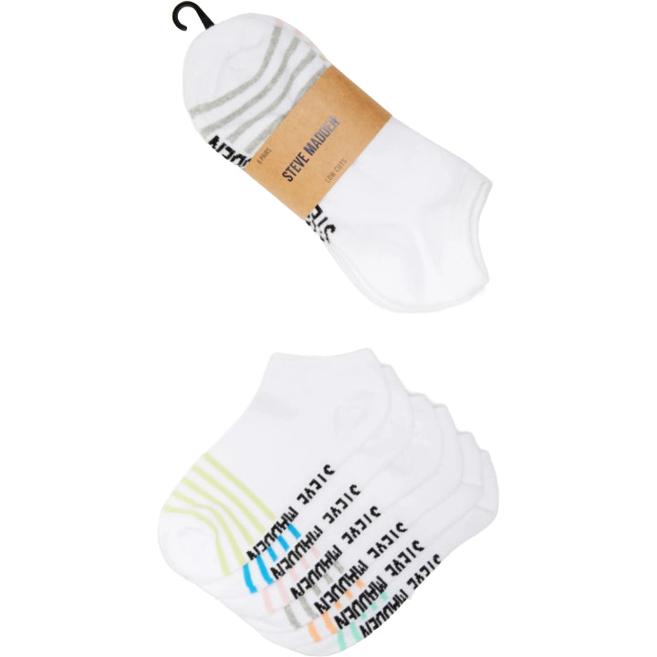 6pk LADIES LOW CUT STRIPED SOCKS STEVE MADDEN C/P 36
