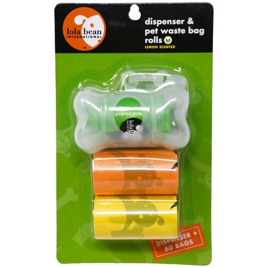 Bone Pet Bag Dispenser w/Bags C/P 96 Lola Bean International