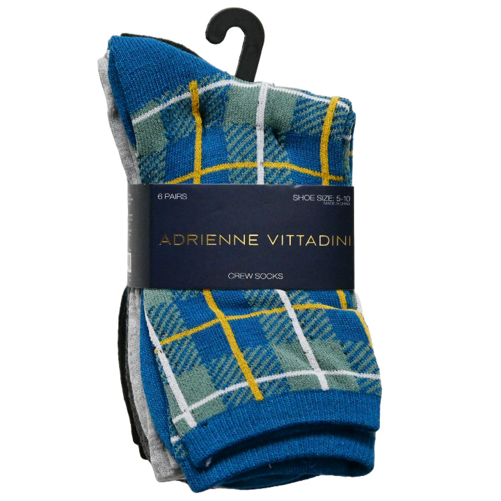 6pk LADIES SOLID CREW SOCKS 9-11 SIZE C/P 60