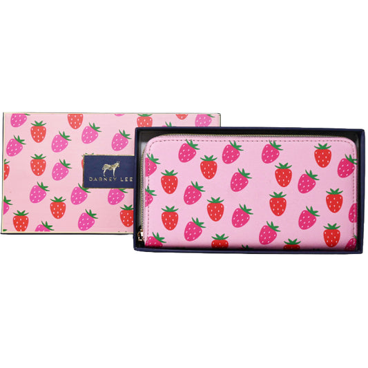 *OUTSIDE OF CA* LRG STRAWBERRY PRINT ZIPPER WALLET IN GIFT BOX C/P 40