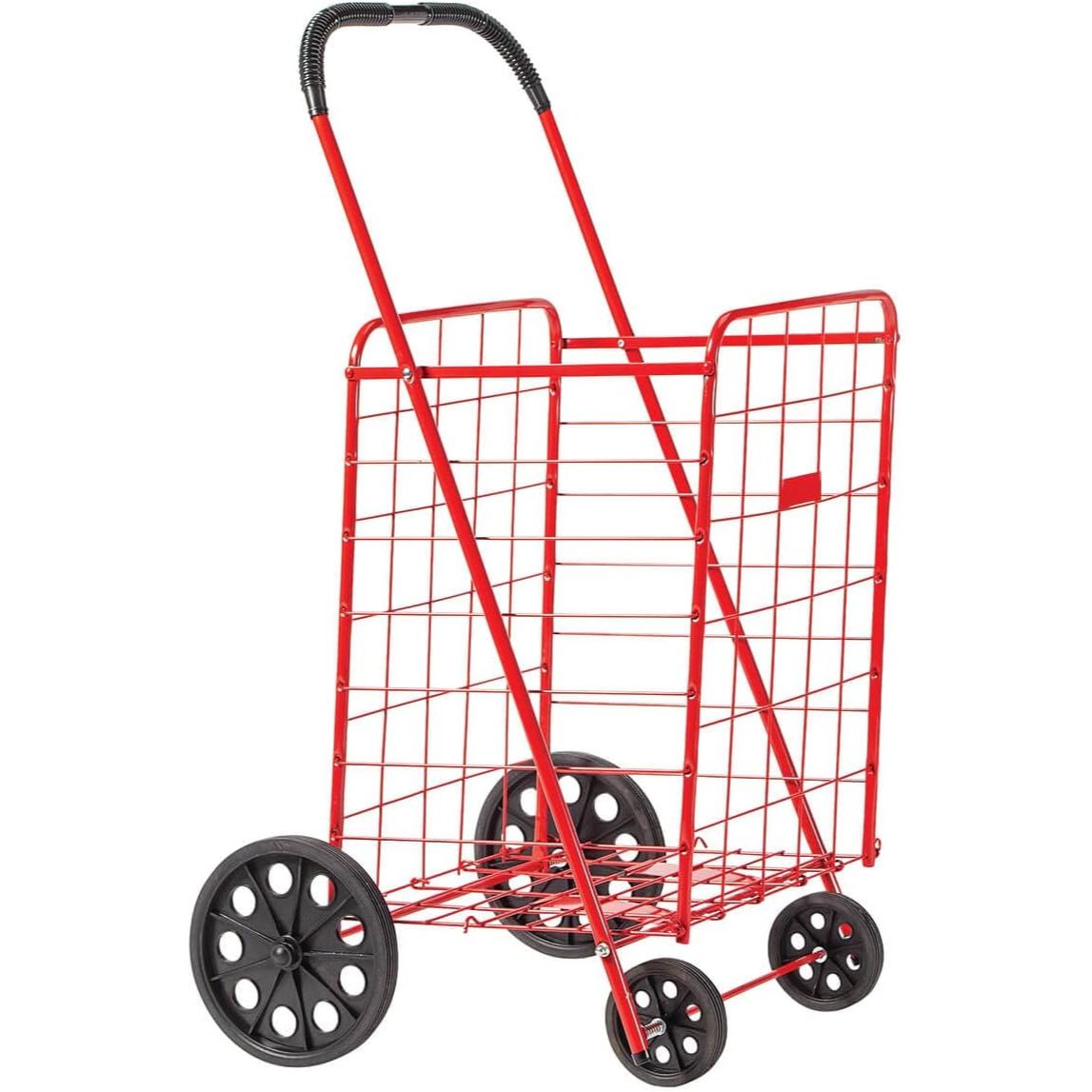 *OUTSIDE OF CA* Cart Lg Shopping Cart Red 4 Wheel Collapsible C/P 3