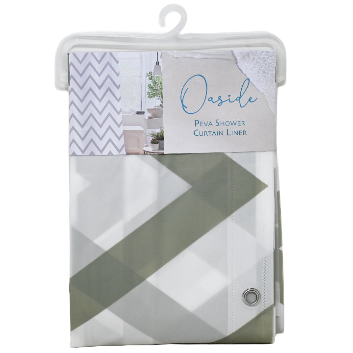 70" X 72" LIGHT GRAY PEVA SHOWER CURTAIN C/P 12