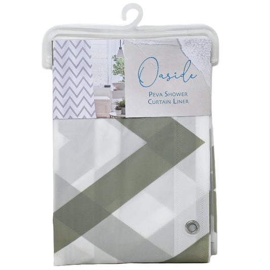 70" X 72" LIGHT GRAY PEVA SHOWER CURTAIN C/P 12