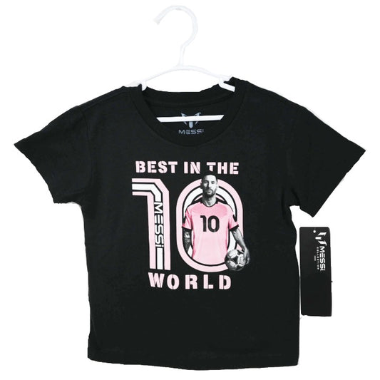 MESSI BLK BEST IN THE WORLD T-SHIRT 3-ASST SIZE 2T,3T,4T C/P 24