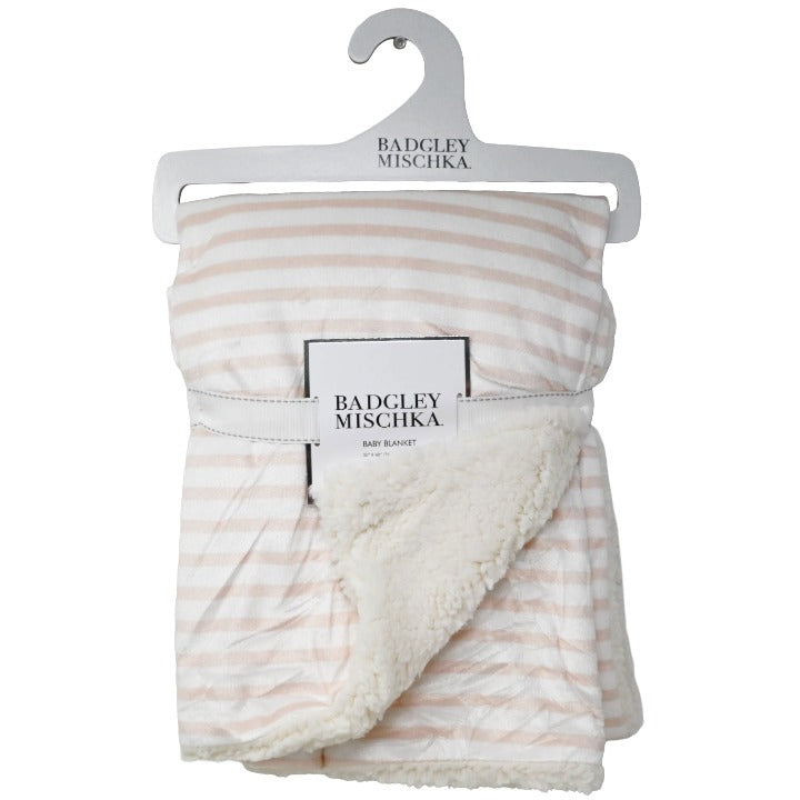 Pnk Whte Stripe Throw C/P 48 Badgley Mischka