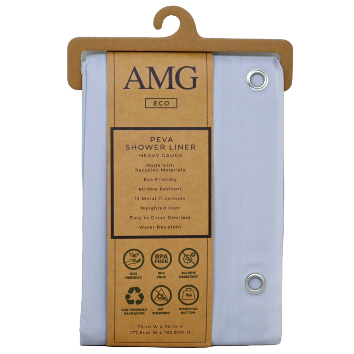 70" X 72" LT. BLUE SHOWER LINER W/GROOMETS C/P 12