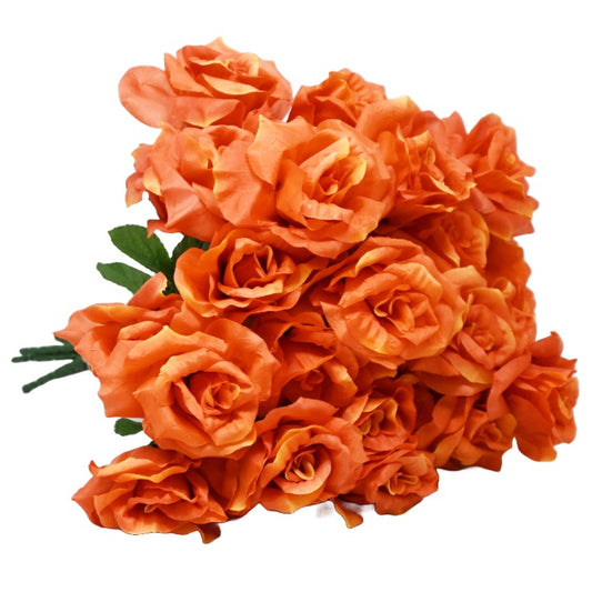 Orange Rose Bush 6 Flowers C/P 288