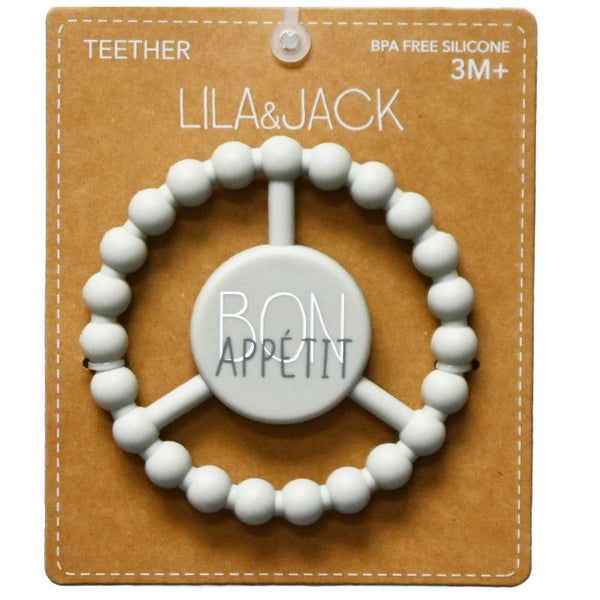 1pc Silicone Peace Teether - Gray "Bon Apetite" C/P 100