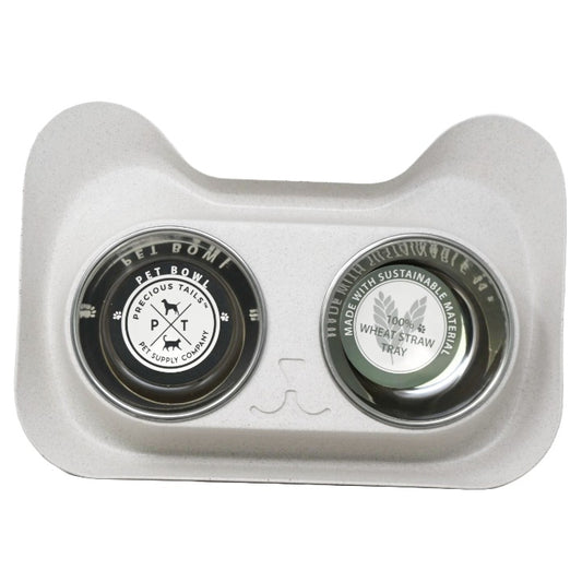 Dual SS Pet Bowls Wheat C/P 4