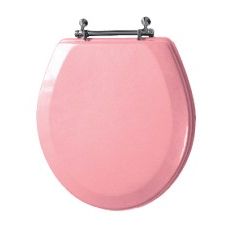 *OUTSIDE OF CA*Toilet Seat Premium MDF Pink with Metal Hinges C/P 6