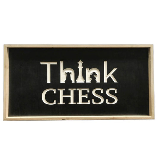 31.5"x16" CHESS LL&P ENGRAVED MDF W/ WOOD FRAME C/P 4