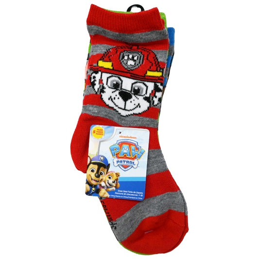 5pk BOYS PAW PATROL THICK STRIPES CREW SOCKS SIZE 4-6 C/P 60