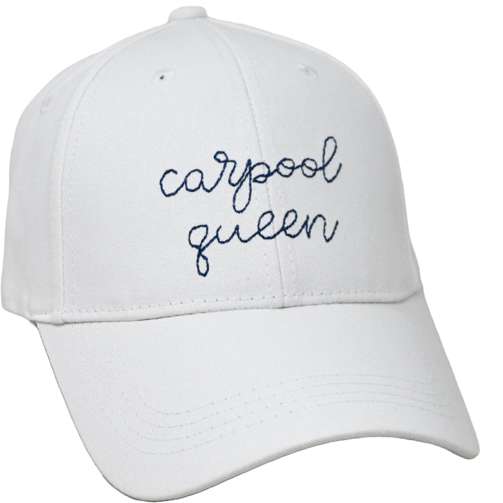 White Embroidery Hat- Carpool Queen C/P 24