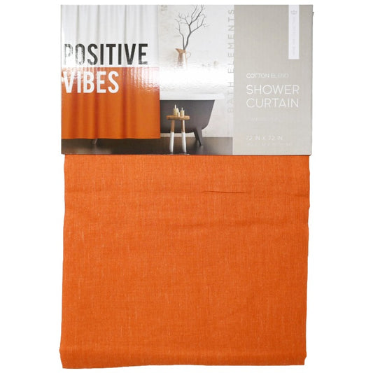 72X72" WHT/ORGN 90/10 POLY COTTON SHOWER CURTAIN BATH ELEMENTS C/P 24