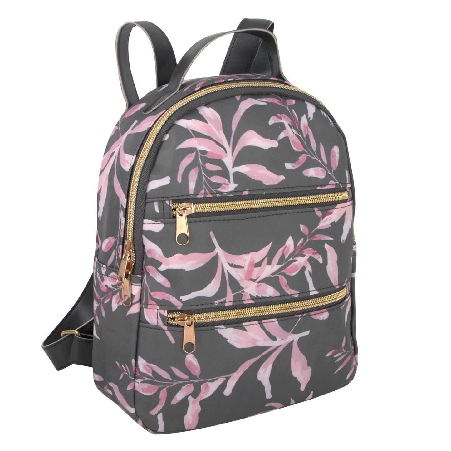 PRINTED MULTI POCKET VEGAN LEATHER MINI BACKPACK C/P 24