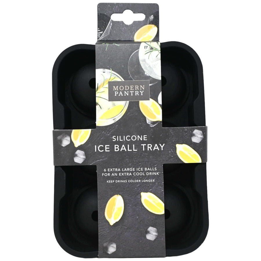 Blk 6 Ball Sil Ice Cube Tray C/P 96