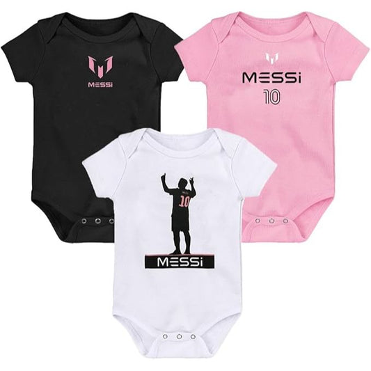 3pk GIRLS MESSI CROWD SALUTE LOGO BODYSUIT 3-ASST SIZE (12m-18m-24m) C/P 24
