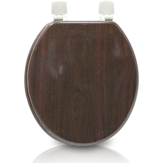 *OUTSIDE OF CA*Toilet Seat Elongated Deep Wood C/P 6