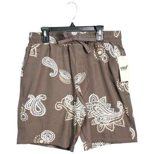 Mens Brn Paisley Volley Shorts C/P 60 Drill Clothing Co.