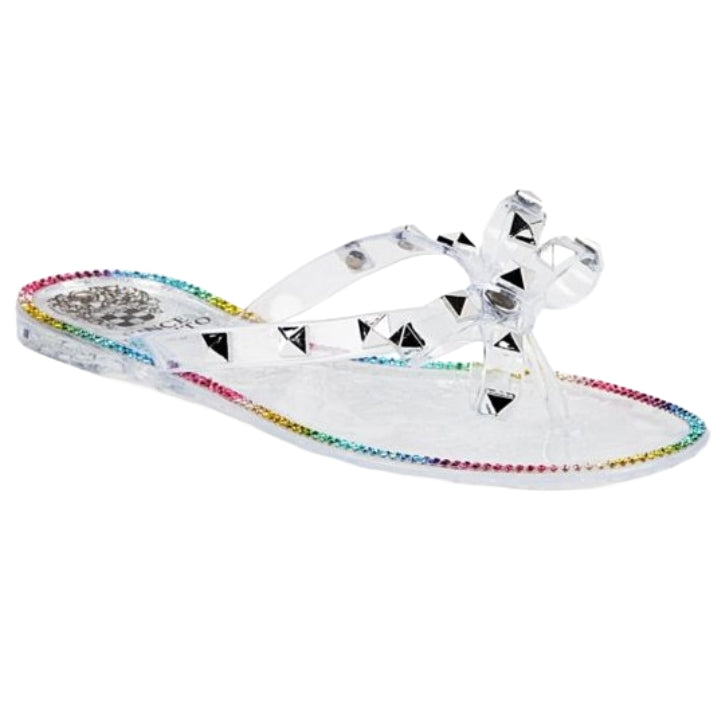VINCE CAMUTO CLEAR GIRLS JELLY SANDAL W/STUDDED BOW ASST SIZE C/P 12