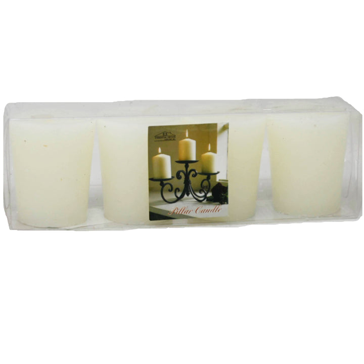 4pc 1.5"x2" WHITE VOTIVE CANDLE C/P 48