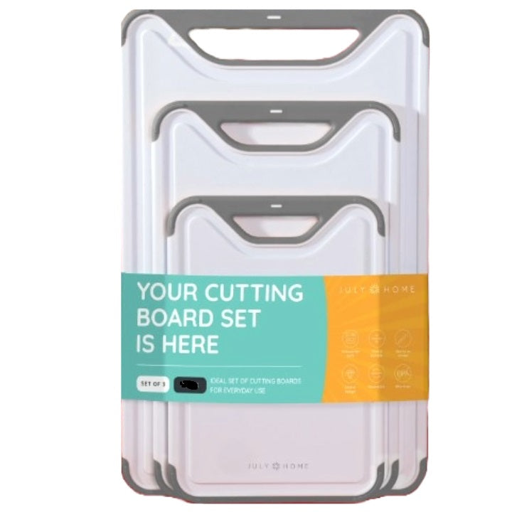 3pc GRAY/WHT CUTTING BOARD SET C/P 8