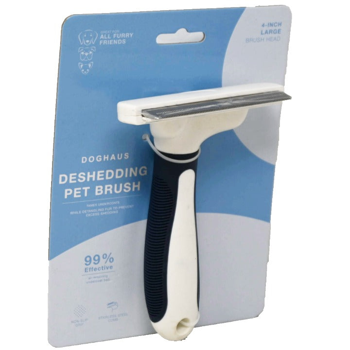 NAVY/WHT LARGE DESHEDDING & UNDERCOAT PET BRUSH SIMPLIFIED C/P 36