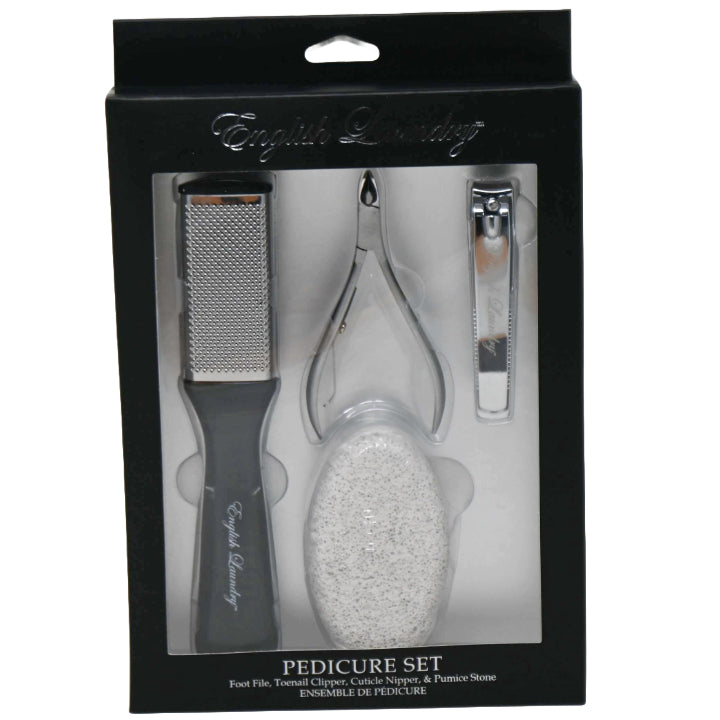4pc ENGLISH LAUNDRY STAINLESS STEEL PEDICURE SET C/P 72