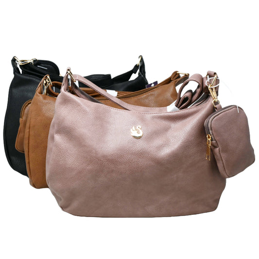 ASST HOBO HANDBAG wTOP ZIPPER CLOSURE & ADJUSTABLE SHOULDER STRAP C/P 12