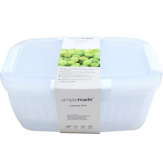 68oz GRAY STORAGE CONTAINER W/BERRY COLANDER C/P 12