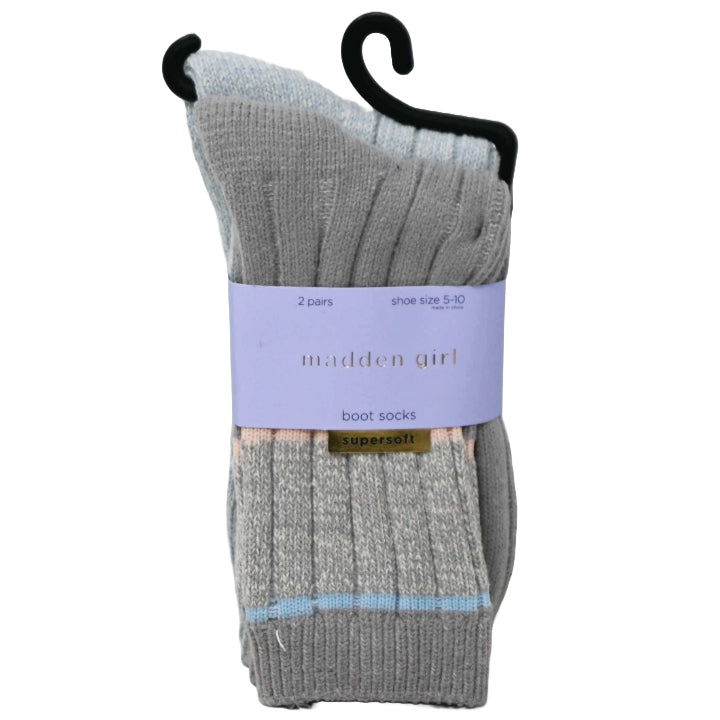 2pk WOMEN BOOT SOCKS STEVE MADDEN C/P 24