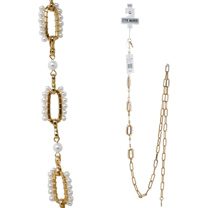L/XL Gold Bead Belt C/P 50 Steve Madden