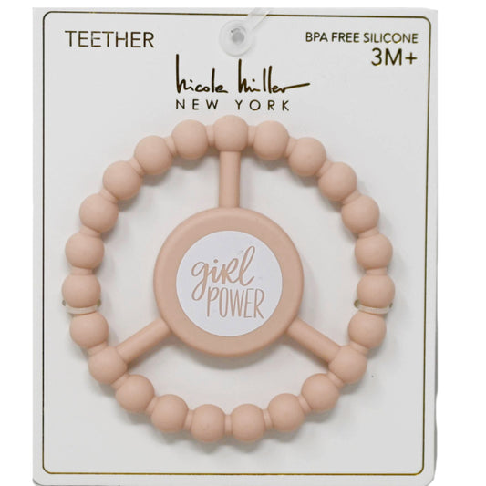 1pc Silicone Peace Teether - Peach "Girl Power" C/P 100