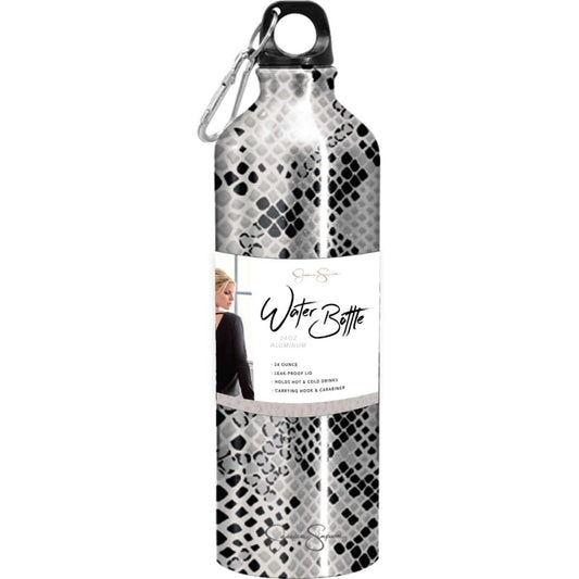24oz JESSICA SIMPSON ALUMINUM WATER BOTTLE WITH CARABINER C/P 6